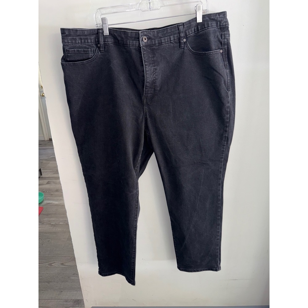 Style & Co Womens Straight Leg Jeans Charcoal Black Denim Plus Size 22W